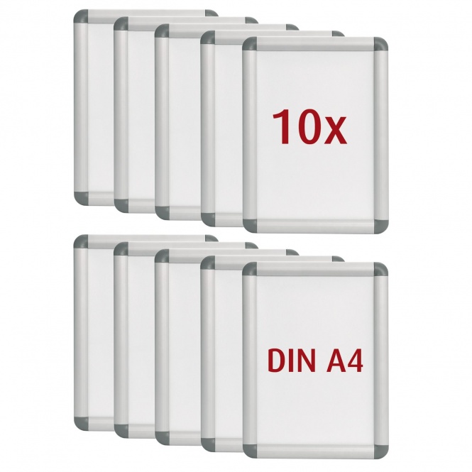 10 Plakatrahmen DIN A4 Gesamtmaß: 25x34 cm) silber eloxierter Alu-Rahmen (3 cm breit) 